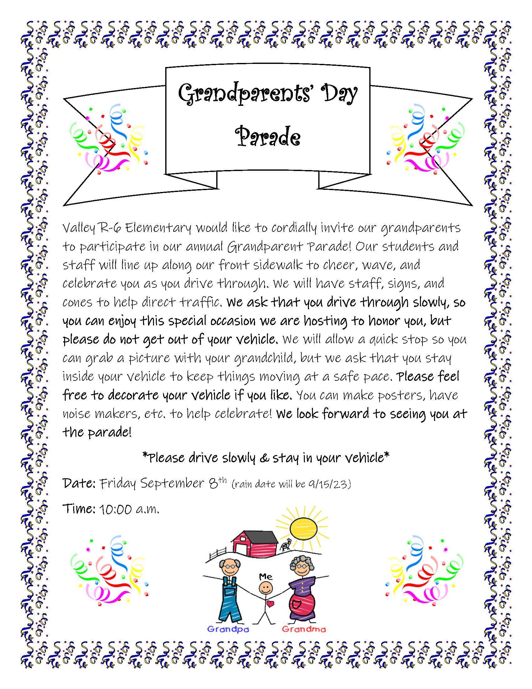 Grandparents' Day Parade flyer